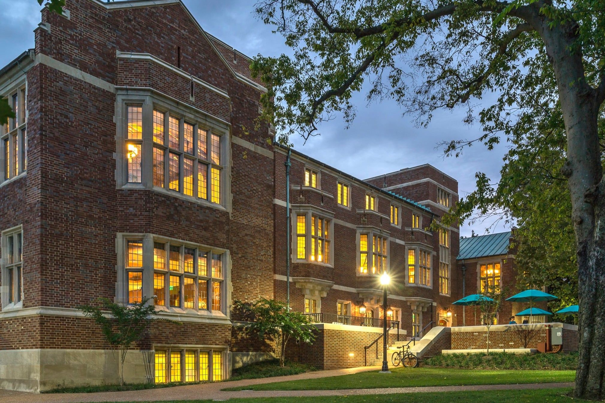 Building at dusk